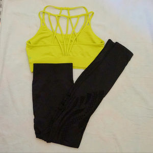 Fabletics outfit, macey sports bra & mesh leggings